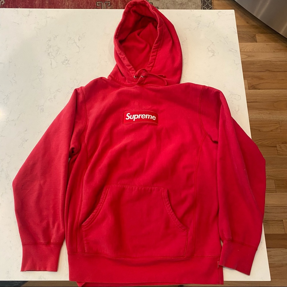 Supreme red box logo hoodie